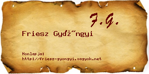 Friesz Gyöngyi névjegykártya