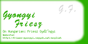 gyongyi friesz business card